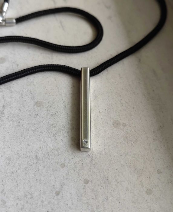 Сребърно колие, колие с име или пожелание, Мъжко 3D колие с гравиране