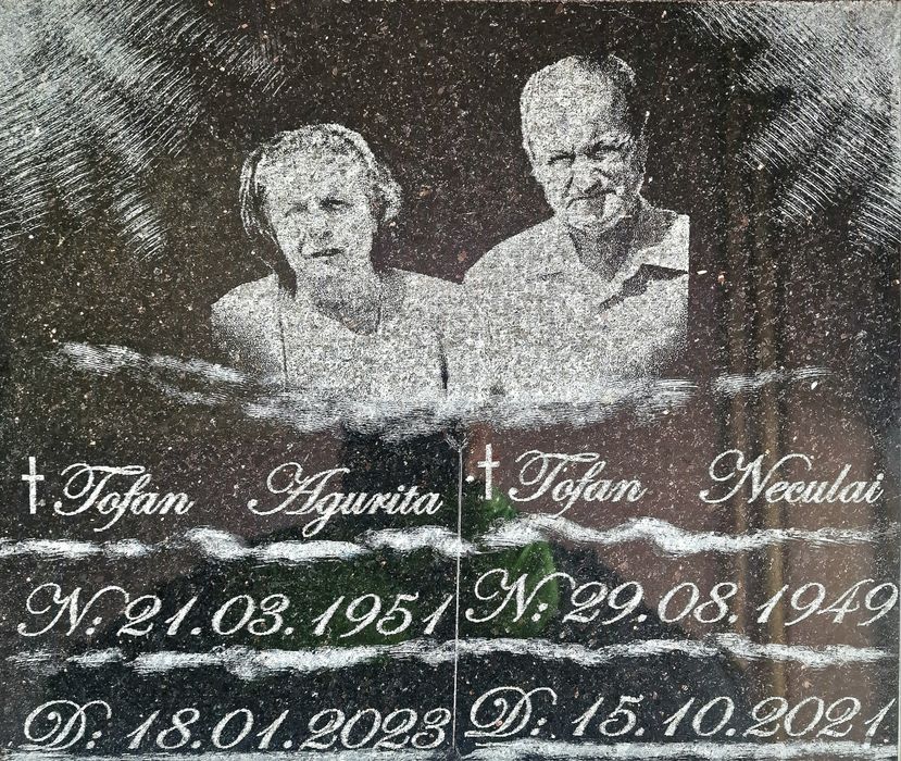 Fotogravura cimitir cruce  masa mormant felinar grilaj granit gard