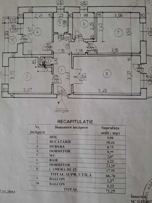 Apartament cu 3 camere la Blocul Turn