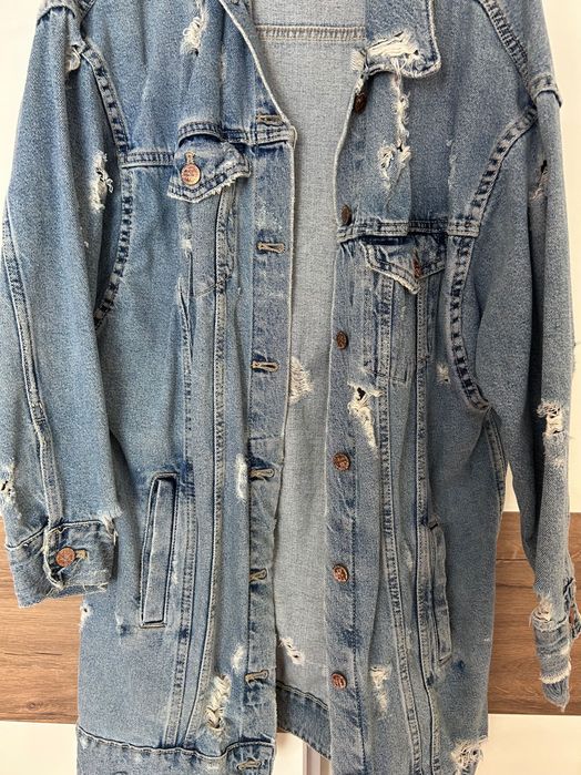 Дълго дънково яке ZARA