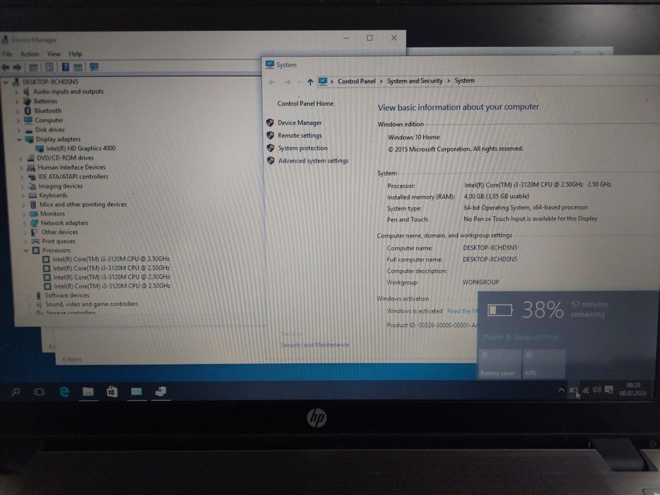 Laptop Hp Probook i3/ 8gb