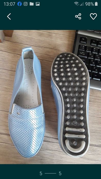 Кожаные балетки, новые, 37 размер