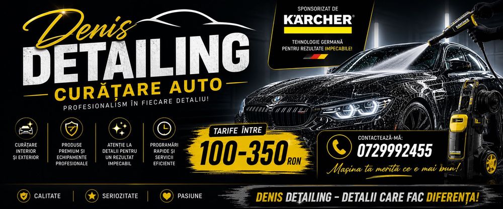 Pachet detailing auto interior , exterior preturi 100-350ron in functie de preferintele fiecaruia