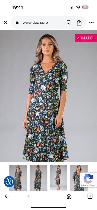Rochita florala midi Dasha, marime S, noua