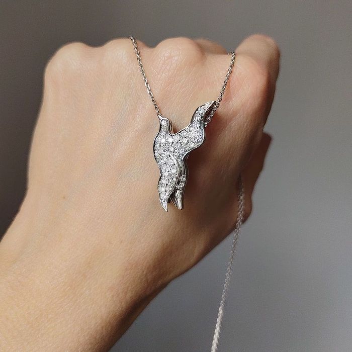 brosa - pandantiv, aur 18k, diamante 0.90ct, certif.