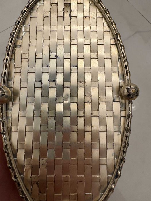 cosulet argintat pt depozitat bijuterii vas cristal Quist WMF Germania