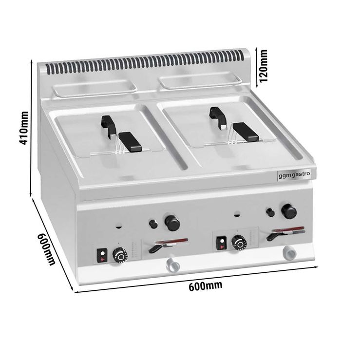 Friteuză pe gaz 8+8 litri (13,2 kW)