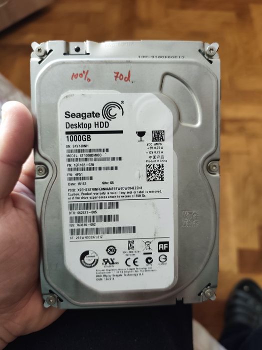 Hard-disk desktop Seagatee 1tb 100%