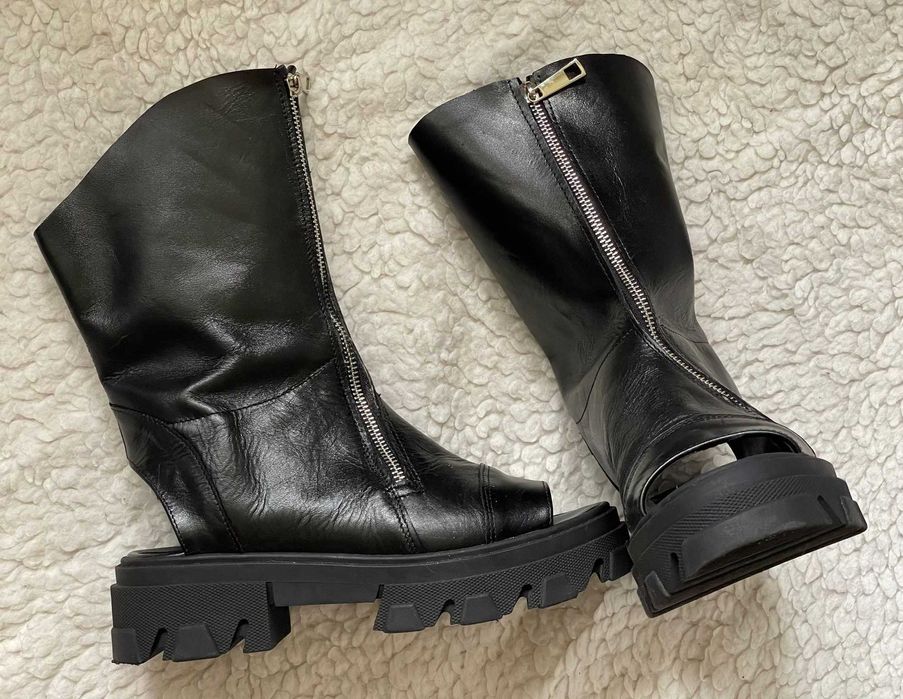 Sandale romane negre dama piele gladiator fermoar cizme vara femei