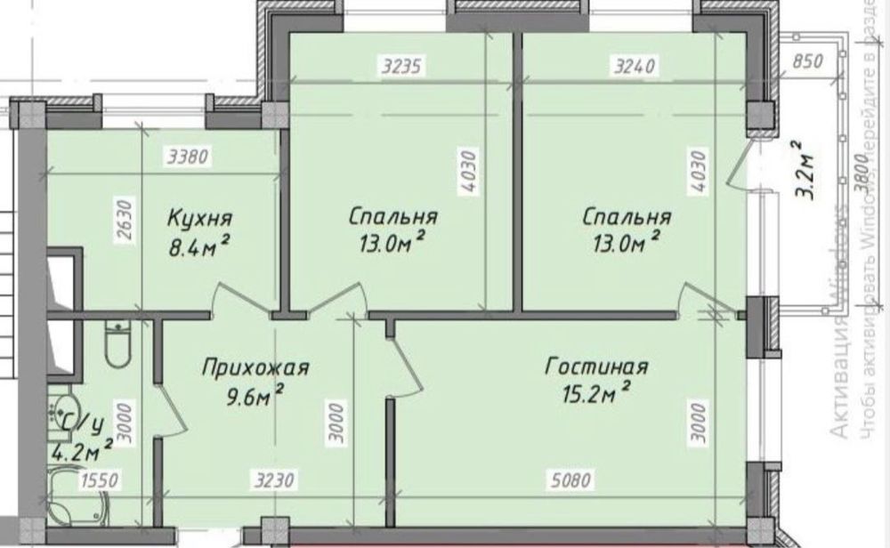 Новостройка 3/8/9 Сергели 2 РОВД,Коробка,Продается х
