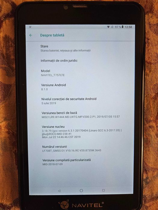 Tableta cu navigație Navitel T757, 4G, display 7", FULL EU
