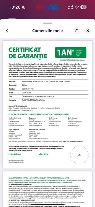 iPhone 15 Pro 256GB - GARANTIE