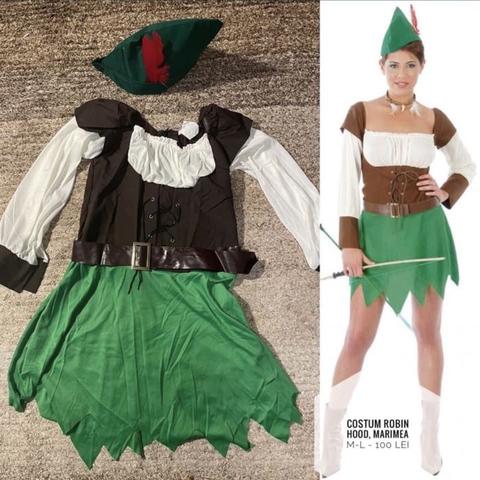 Costum Halloween, carnaval, Robin Hood, M-L