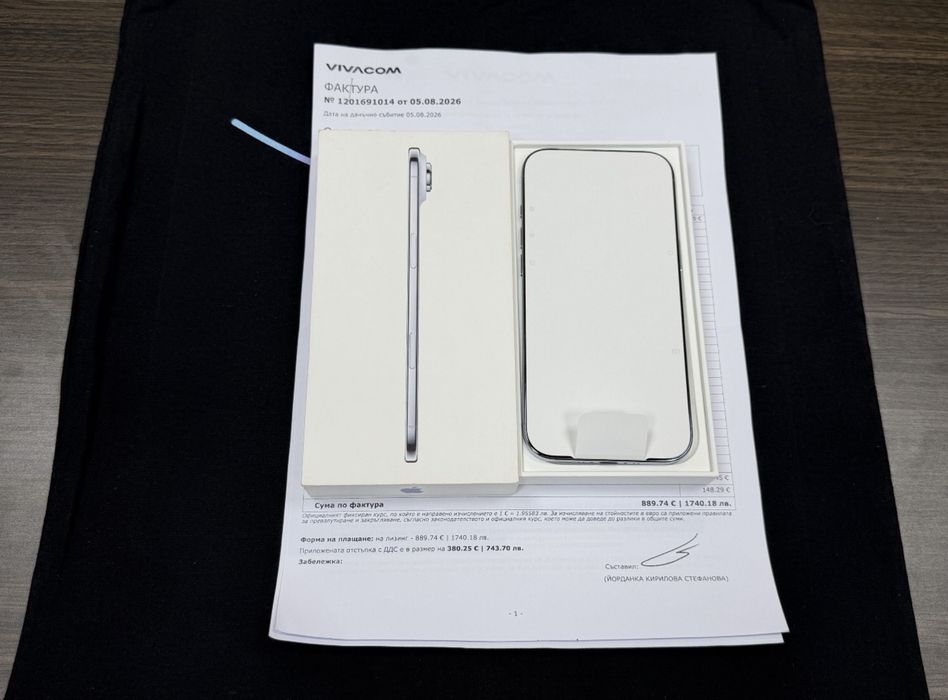 НЕАКТИВИРАН 512GB iPhone 17 Air Гаранция Vivacom 2028г. Blue
