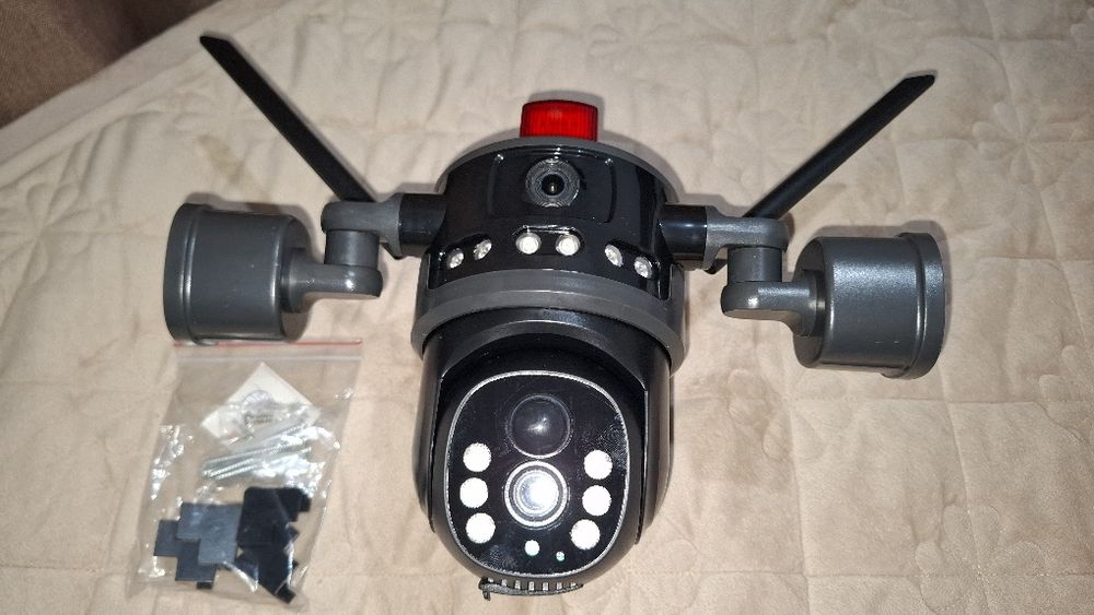 Camera supraveghere tripla, 4G, Panou Solar, 12MP, 6K, Ultra HD