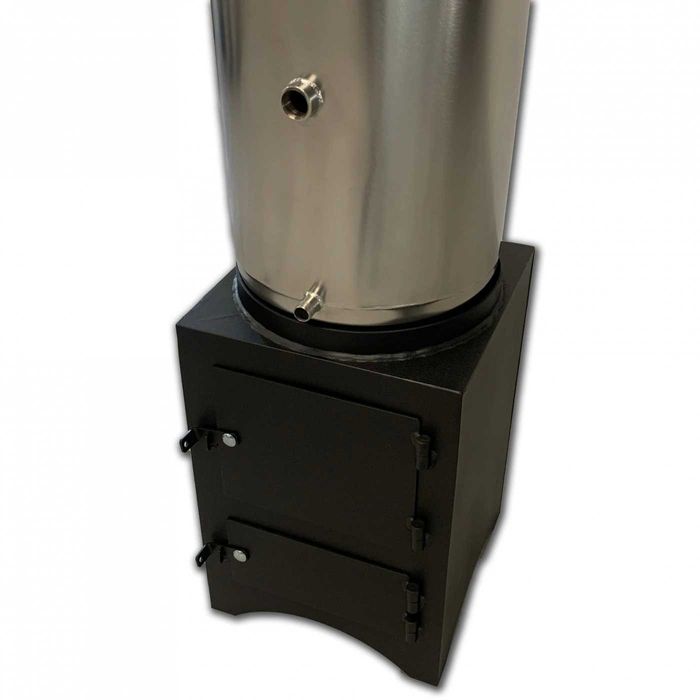 NOU Ansamblu boiler inox alimentar 90 litri cu focar (sau electric)