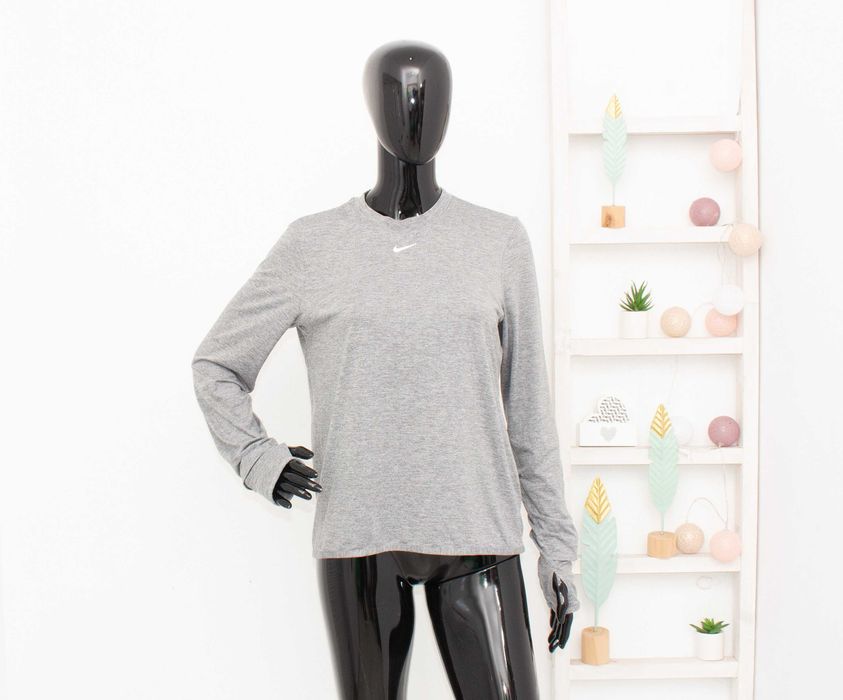 Nike Running дамска блуза с дълъг ръкав Dri-fit сива бързосъхнеща S