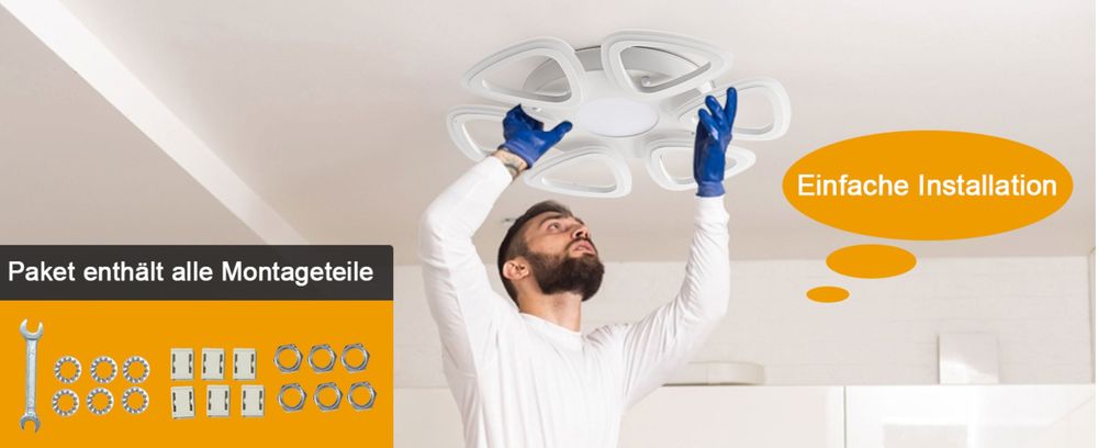 LED Таванна Лампа 54 см, 3000LM, 3000-6500K, 25-30 кв.м  Дистанционно