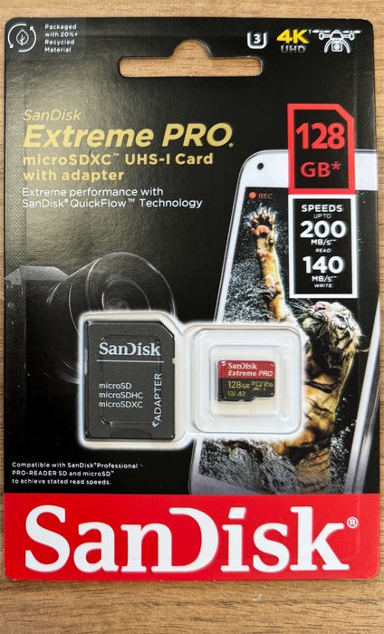 Карта памет SANDISK EXTREME PRO, 128gb