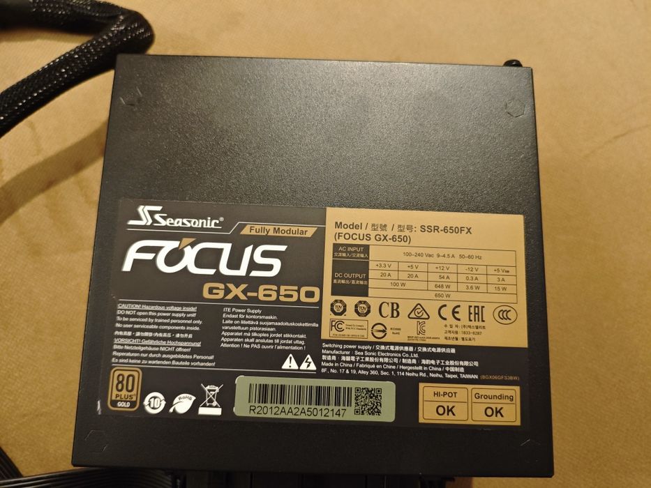 Sursa Modulara 650W Seasonic Focus GX-650 Gold Plus