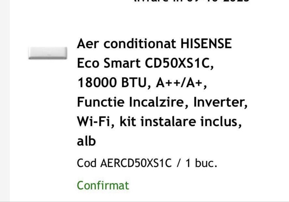Aer contionat Hisense Eco Smart