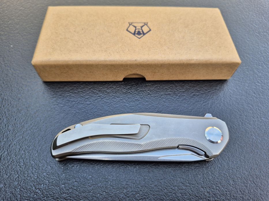 Сгъваем нож SHIROGOROV модел 2025г,стомана М390,титаниева дръжка,SH203