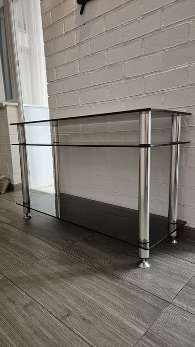 Стол стеклянный с 3мя полками