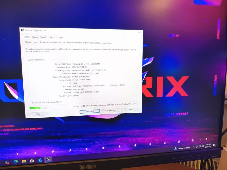 Unitate gaming Asus Rog Stric cu i7 Ryzen 7x Ram 32Gb video RTX  8Gb ssd 1 tera Win 10 GTA FORTNITE FIFA CSGO MINECRAFT ROBLOX
