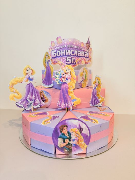Рапунцел Rapunzel хартиена торта за рожден ден и парти