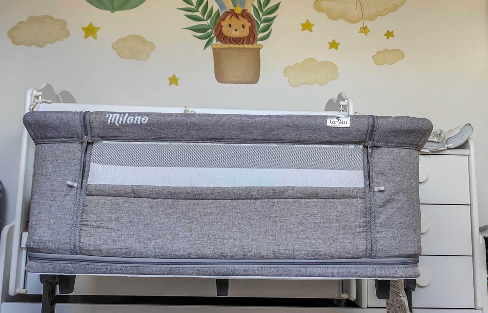 Бебешка кошара Next to me Lorelli MILANO 2 в 1 Grey