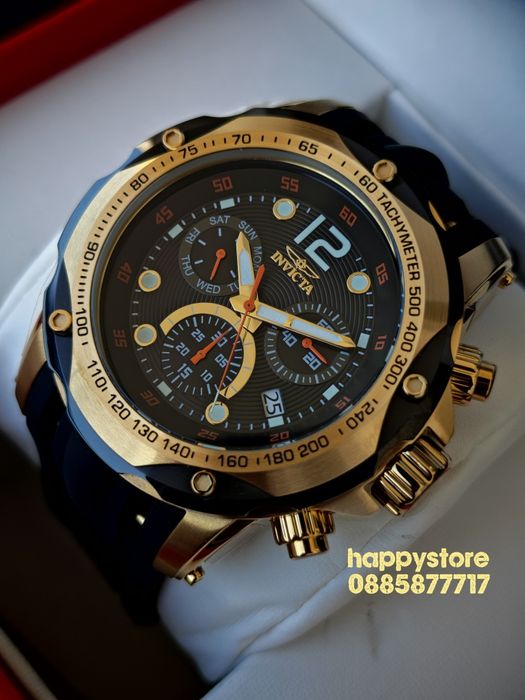 INVICTA Speedway Gold/Black Swiss 51 mm, Инвикта нов ръчен часовник