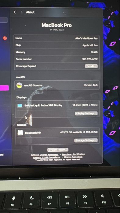 VAND URGENT MacBook Pro 14″ 2023, M2 Pro