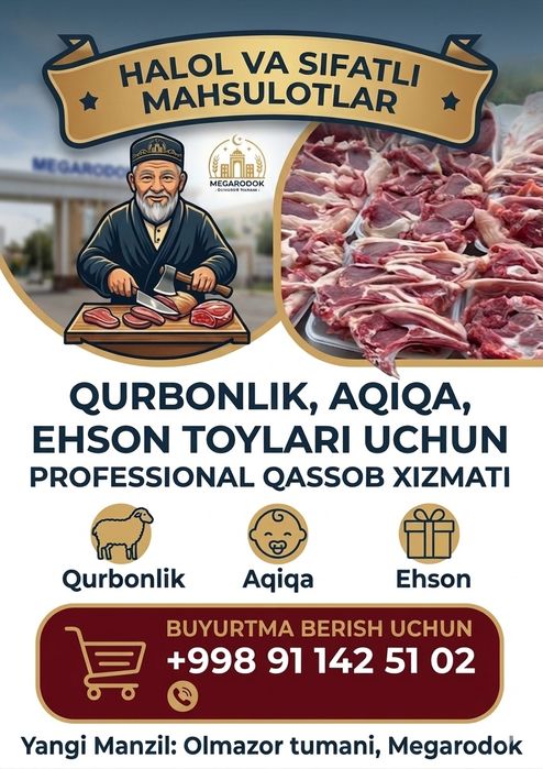 Qurbonlik uchun qassob xizmati