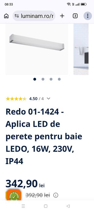 Lampa led pentru iluminat baie