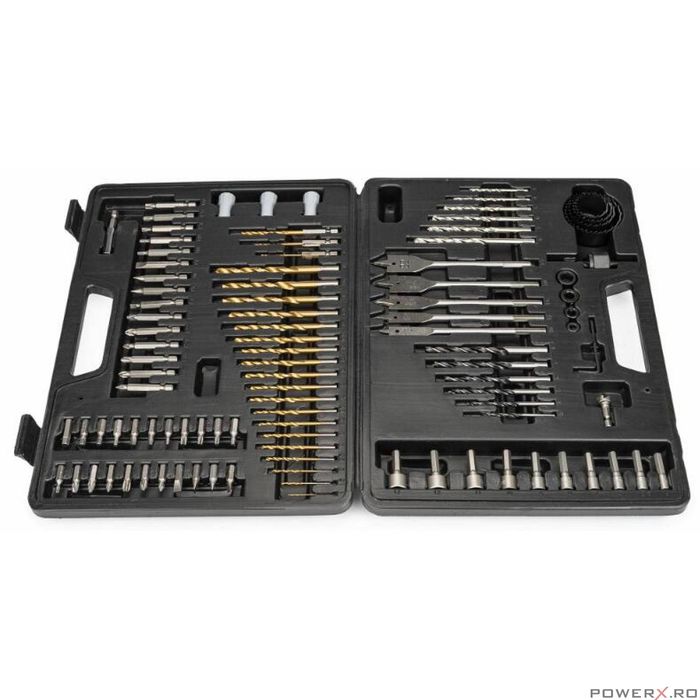 Trusa, set 101 piese de burghie, lemn, metal, beton biti, Powermat