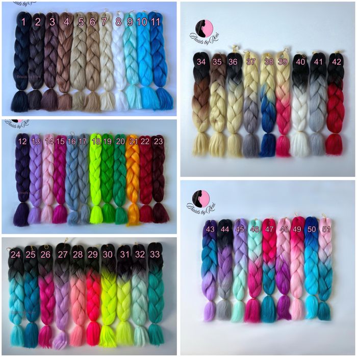 Канекалон за плитки, коса за плитки, Kanekalon, braids