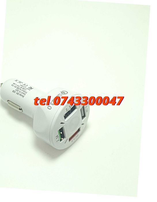 Incarcator Universal Masina Auto 4 Porturi Bricheta Usb Qc Fastcharge