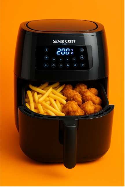 *Нов Еър фрайър Silver Crest S18 8 и 6 литра Air Fryer 2400W фритюрник