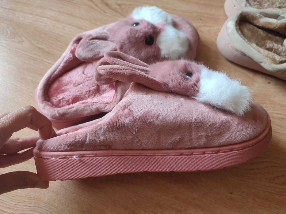НОВИ дамски пантофи зайчета домашни чехли топлинки