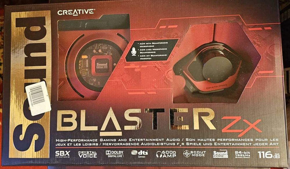 Placa de sunet Creative SoundBlaster cu panou casti si microfon HiFi