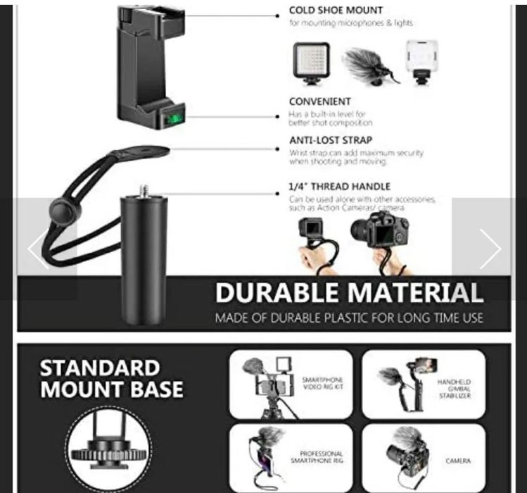 Микрофон Neewer + Държач за телефон. Стабилизатор. Камера. Влог.
