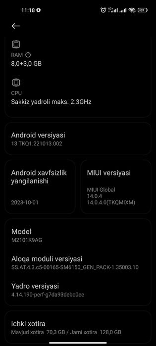 Mi 11 lite sotiladi srochniy pul kere