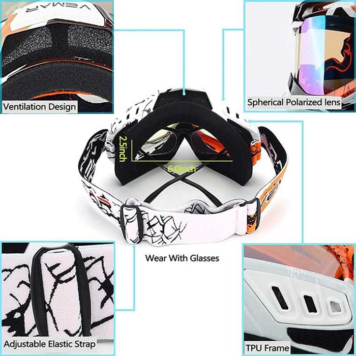 Очила / Маска за крос каски VEMAR RACING - Вело, Мото, Ел. скутер