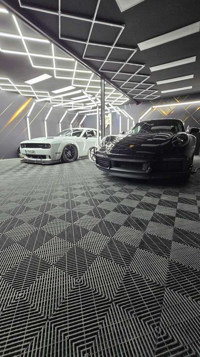 Pardoseala modulara smart floor Detailing Garaj Atelier Service Negru