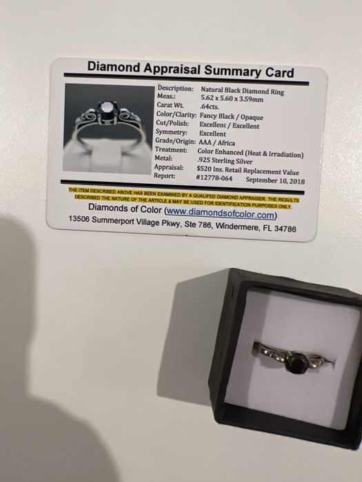 Inel logodna cu diamant natural negru