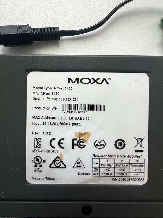 Moxa NPort 5450 Serial Device Server.