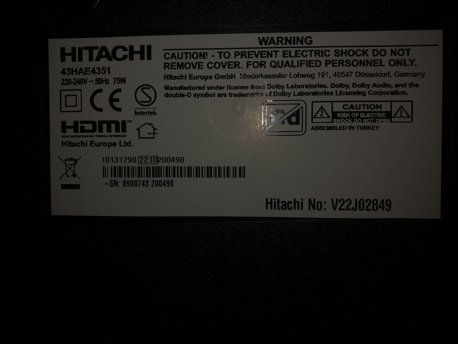 Телевизор Hitachi за части