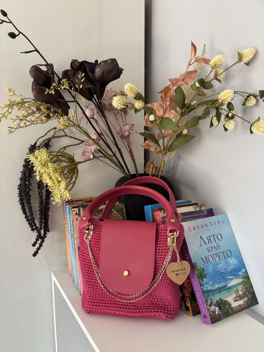 Претени чанти от памучно и полиестерно макраме