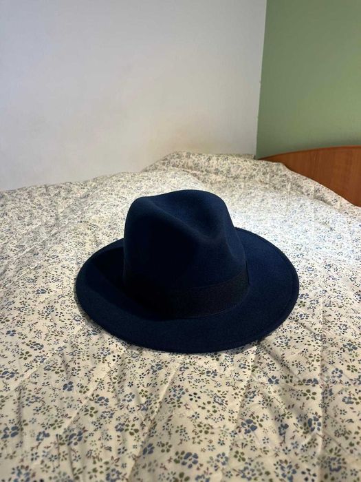 Pălărie Fedora Bleumarin 100% Lana – Stil Elegant Clasic