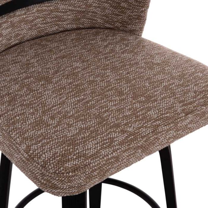 Бар стол, Dekker, Сив, Кафяв, Текстил, 48х54х96см.